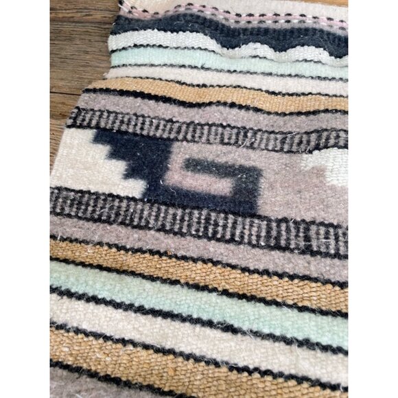 Vintage 1960s Alpaca Wool Saddle Blanket Rug Southwestern - Picture 7 of 14